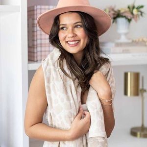 One Wednesday Jillian Harris Designed Beige Leopard Universal Throw / Scarf